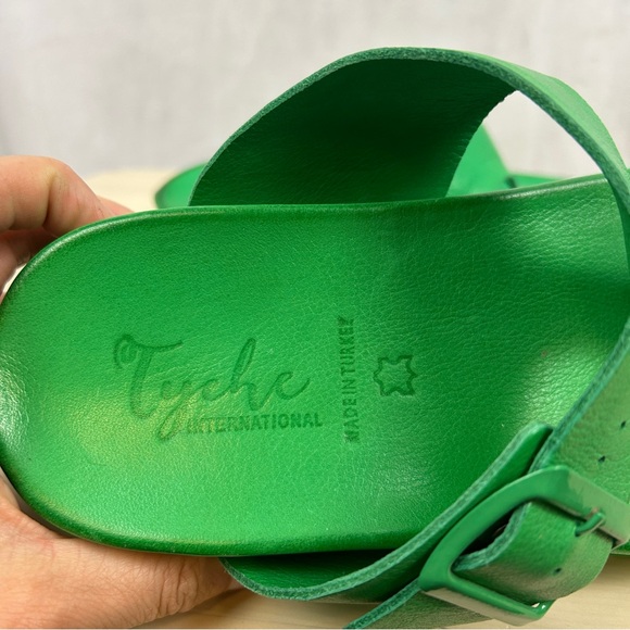 TYCHE Leather Sandal Birkenstock style in Bright Green size 7 - Picture 4 of 6